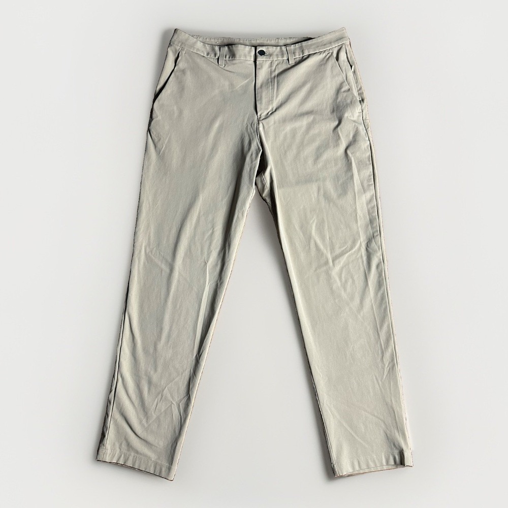 Lululemon ABC Classic Fit Pants Mens 34x31 Khaki Warpstreme Trousers LM5AO5S